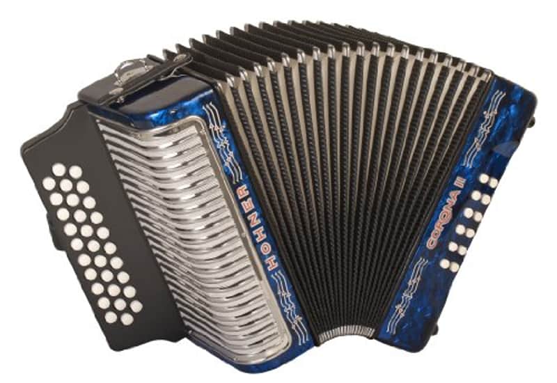 Hohner 3500GBL Corona II Diatonic Button Accordion in the Key of G with Dark Blue Finish image 1