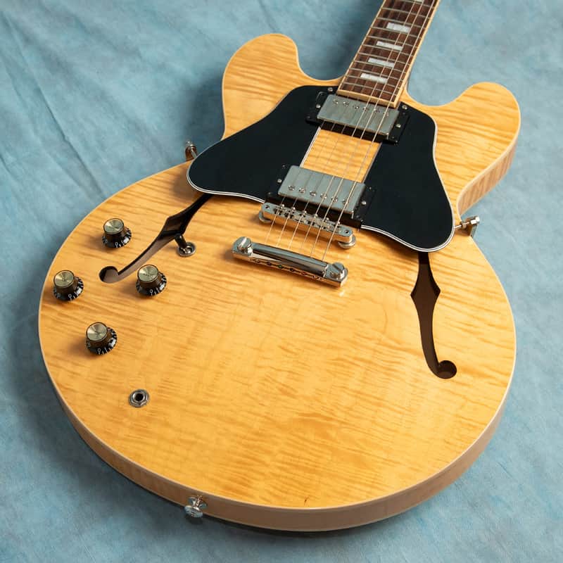 USED Gibson ES-335 Figured Left-Handed Antique Natural "Demo" 2021 Semi-Hollow Electric Guitar w/OHSC image 1