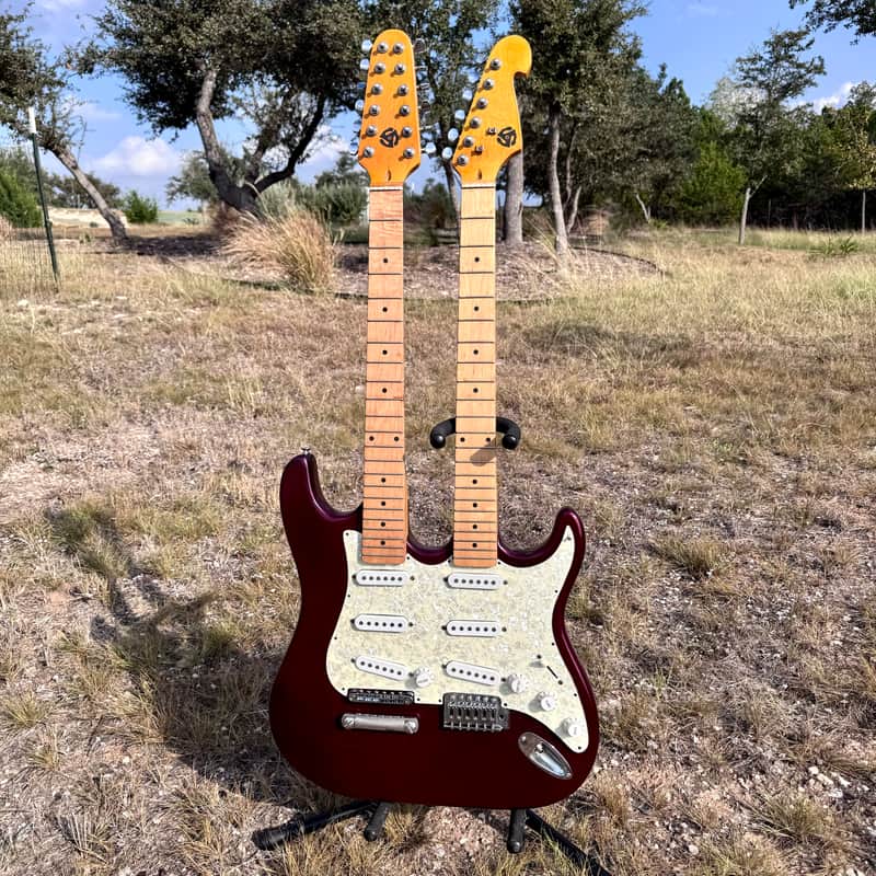 Stratocaster Style Double-Neck Guitar Light Pro Relic Please Read image 1