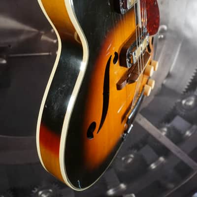 1960s Harmony Meteor H70 Sunburst Hollowbody Vintage Electric Guitar w/ Dearmond Gold Foils image 9