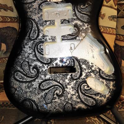 Stratocaster Style Black Paisley Guitar Body New image 1