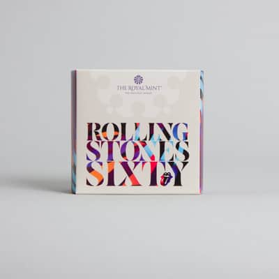 Royal Mint 1/4 ounce Rolling Stones Sixty Commemorative Gold Proof Coin. (2022) - gold finish image 1