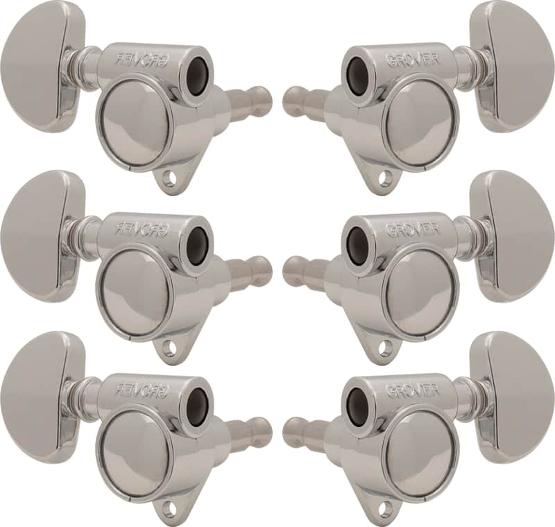 Grover Rotomatic Machine Heads, 18:1, "Milk Bottle" Style, 3x3 Chrome image 1