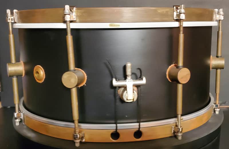 A&F Drum Co. Club Maple 6.5"x14" Snare Drum - Steam Bent Single Ply Maple Matte Black VIDEO !!! image 1