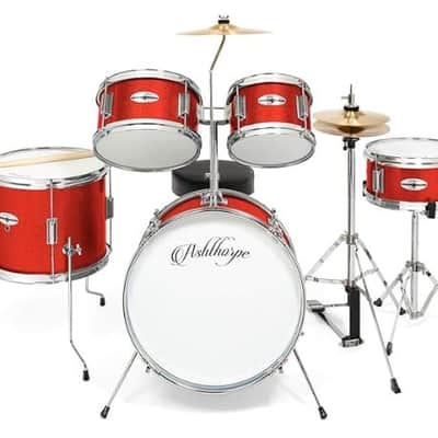 🎸5 Piece Junior Size Acoustic Drum Kit with Snare, Cymbal, and Throne🎸 image 2