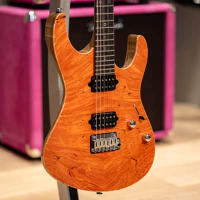 Suhr Custom Modern Waterfall Burl Maple/Black Limba - Trans Orange image 4