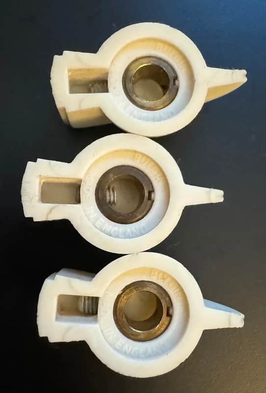 Bulgin Vintage chicken head amp knobs 6mm [Set of 3] 60s - White image 1