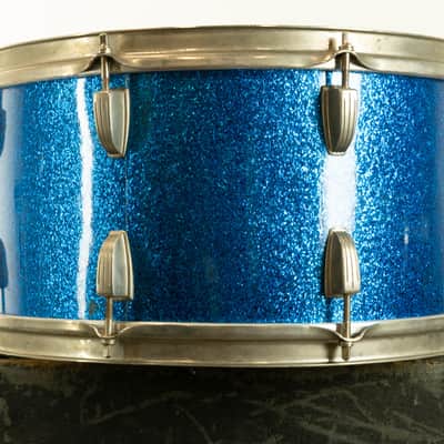 1960 Ludwig 8x15 Blue Sparkle Festival Model School Concert Drum image 4