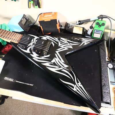 BC Rich Kerry King Signature KKV Tribal Flame Flying V Electric Guitar image 15
