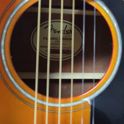 Fender CC60S Concert Acoustic Guitar - Red burst image 5