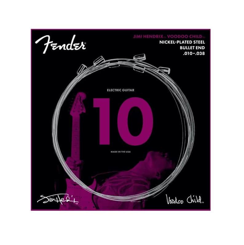 Fender Jimi Hendrix Voodoo Child Nickel-Plated Steel Bullet End Electric Guitar Strings (10-38) image 1