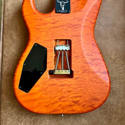 Mr. Scary REH George Lynch 5A Quilted Maple 1-Piece 2018 - Orange Burst (ESP) image 4