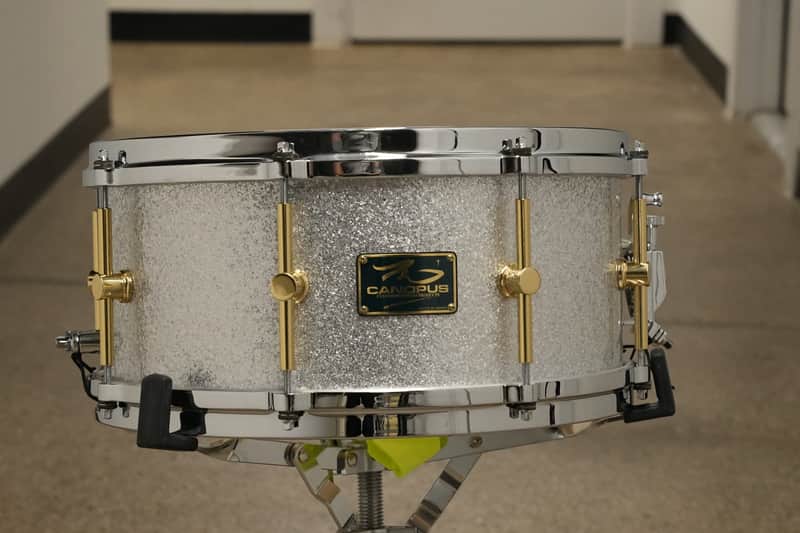 Canopus 14x6.5 "The Maple" 8-ply Snare Drum 2024 - Silver Sparkle image 1