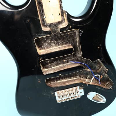 Unbranded Strat Copy Black Guitar Body image 2