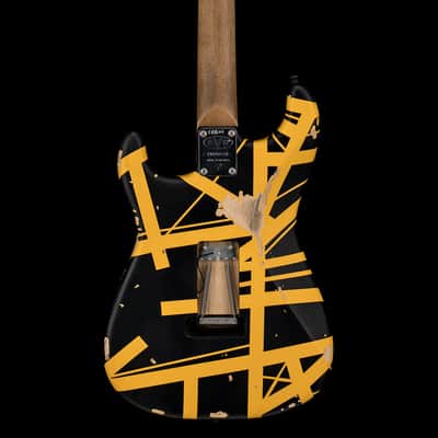 EVH Limited Edition Striped Series Frankie Aged - Black and Yellow #01178 image 4