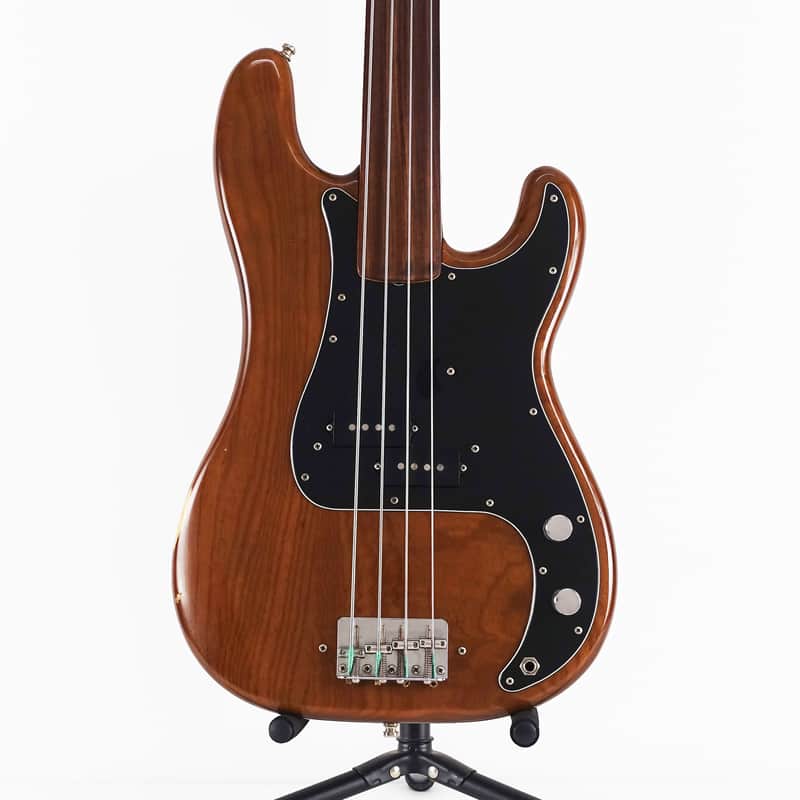 1977 Fender Fretless Precision Bass Mocha Walnut Brown with Hardshell Case imagen 1