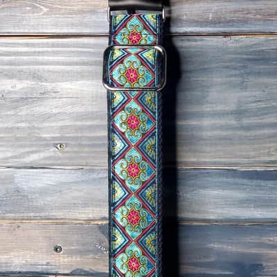 PRS Paul Reed Smith 2" Retro Guitar Strap- Teal/Gold image 3