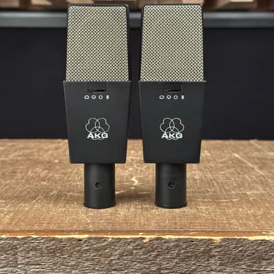 Vintage AKG C414 B ULS Large Condenser Microphones Stereo Pair image 3