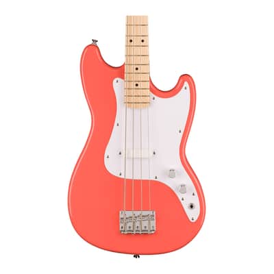 Used Squier Sonic Bronco Bass - Tahitian Coral w/ Maple FB