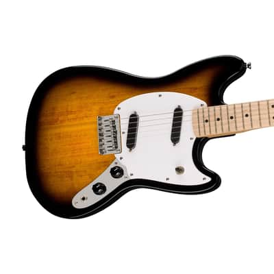 Squier Sonic Mustang Electric Guitar w/White Pickguard, Maple FB, 2-Color Sunburst image 5