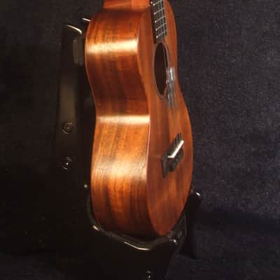 Handmade Soprano Ukulele, Solid Hawaiian Koa, Hibiscus Inlay, Soft-bag, Bruce Wei UG13-2236 image 5