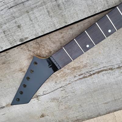 Reverse headstock 22 fret Shred Guitar Neck Replacement 25.5 scale Steel frets fast neck DIY image 2