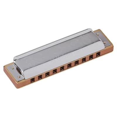 Hohner 1896BX Marine Band Tuned to Key of C Harmonica with 0.9mm Brass Reedplates, Single Laquered Pearwood Comb, and Arched Stainless Steel Covers image 2