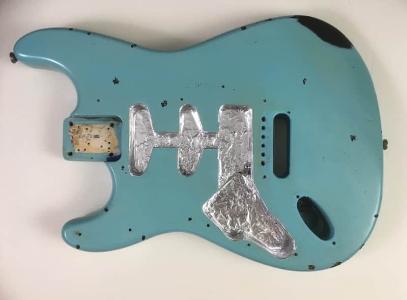 Lefty Vintage 1995 Fender Heavy Relic Strat Guitar Body Daphne Blue Nitro 4.3 Lb image 1