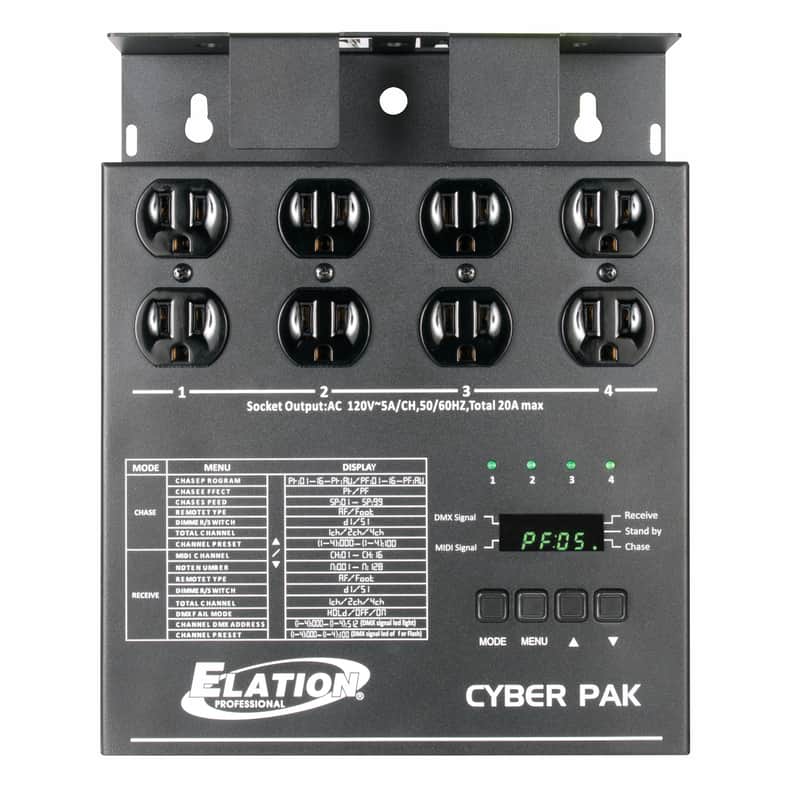 Elation ADJ CYBER PACK 4-Channel Dimmer/Relay/MIDI DMX Controller Power Pack image 1