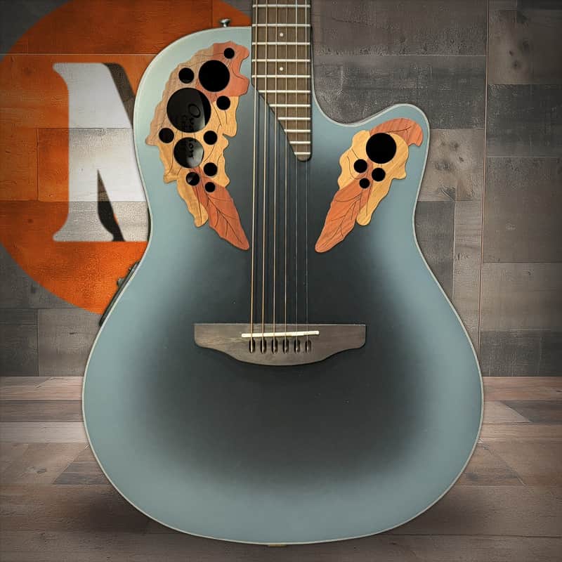 Ovation Celebrity Elite CE44-RBB Mid Depth Acoustic Electric Guitar - Reverse Blue Burst