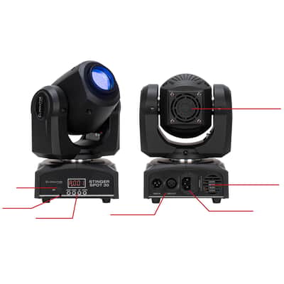 American DJ Eliminator Stinger Spot 30 White LED DMX 30W Moving Head Spot Light image 3