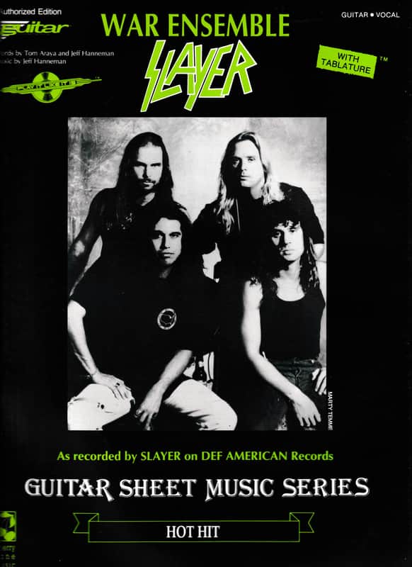 Cherry Lane "War Ensemble" Guitar Tablature Single Sheet by Slayer image 1
