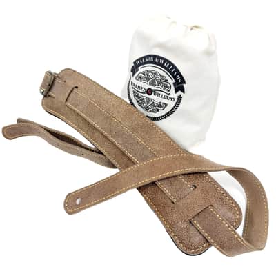 Walker & Williams C-19-DBRN Distressed Brown Finish Leather Vintage Slash Strap Extra Long image 1