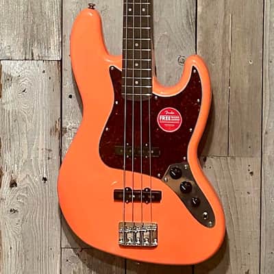 NEW Squier Classic Vibe '60s Jazz Bass - Tahitian Coral, Amazing Color! Ships Fast With A Pro Set Up! image 2