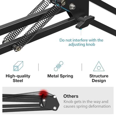 Microphone Stand, Adjustable Mic Stand Set For Nano Suspension Boom Scissor Arm Stand With 5/8" To 3/8" Screw, 5/8" To 1/4 Screw, Nano Mic Windscreen And Dual Layered Mic Pop Filter image 2