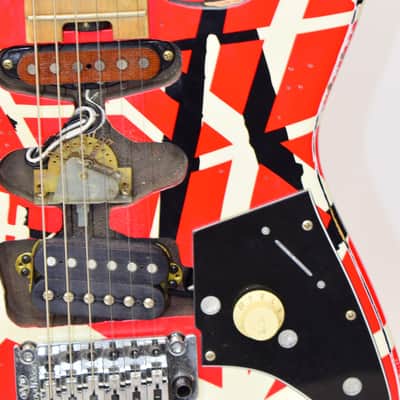 2020 EVH Striped Series Frankenstein Frankie Electric Guitar, Maple Fingerboard, Red with Black Stripes Relic w/ Case image 10