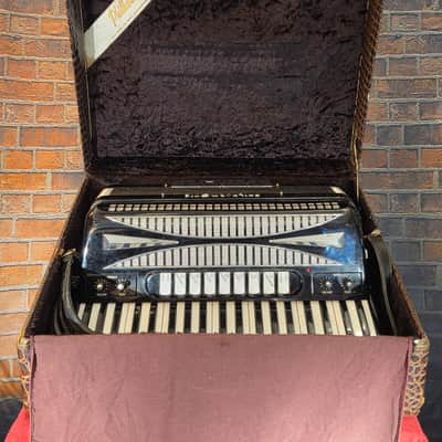 Vintage 1960s Philharmonic Piano Acoustic-Electric Accordion Black w/ OHSC & New Strap image 1