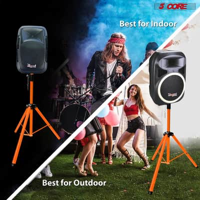 5 Core Speaker Stand Height Adjustable PA DJ Tripod Studio Monitor Stands w 35mm Compatible Insert image 10