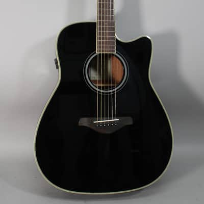 Yamaha FGC-TA TransAcoustic Dreadnought Cutaway Acoustic-Electric Guitar Black image 1