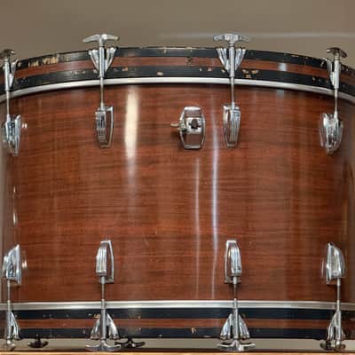 1970's Ludwig Mahogany Cortex Pro Beat 3-Ply Drum Kit 14x24 16x18 16x16 10x14 9x13 Maple image 15
