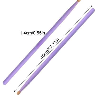 Drum Sticks, 1 Pair Purple Percussion Instrument Sticks Classic Lightweight Maple Wood Drumsticks for Adults image 2