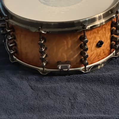 Mapex BPDLMH4650LPW Black Panther Versatus Russ Miller Signature 6.5x14" Mahogany/Maple Snare Drum 2021 - Present - Peach Burl Burst image 2