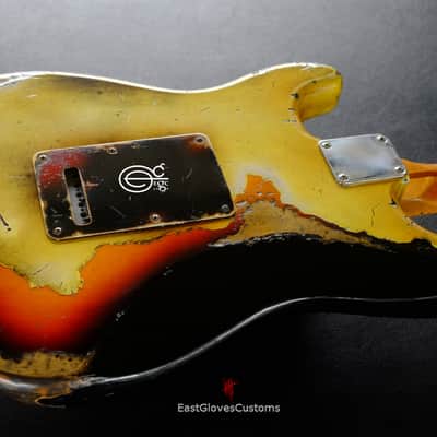 Fender Stratocaster TV Yellow/Sunburst  Heavy Aged Relic by East Gloves Customs (RARE) image 7