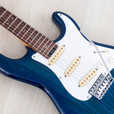 1992 Levinson Blade Texas Blue S-Style Guitar SSS Clear Blue, Japan image 7