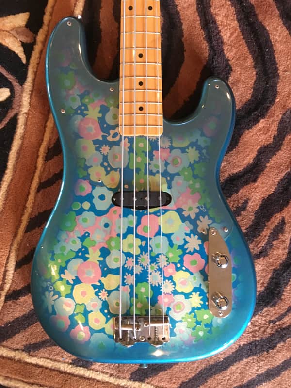 Fender Precision Blue Flower Japanese reissue  1980's Blue Flower Print image 1