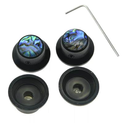 Les Paul Black Abalone Top Hat Metal Bell Knobs with Screw (Set of 4) image 4