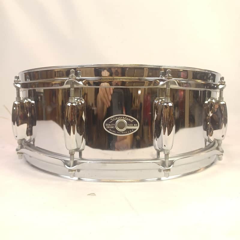 Slingerland 5x14"#142 10Lug Festival Chrome Steel Snare Drum Vintage 80s image 1