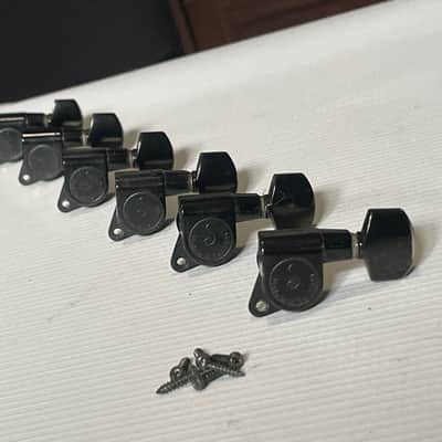 1980's Kramer Era Schaller Germany 45 Degree Black Tuners Tuning Pegs 6 In Line