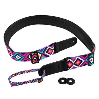 Strap for Guitar Ukrainian Nylon + Leather Ethnic Hutsul National image 2
