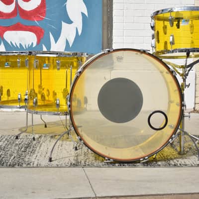 Vintage Ludwig Yellow Vistalite, Super Clean "Bonham" sizes: 14, 16, 18, 26 image 3